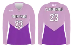 Custom purple solids adult youth volleyball long sleeve jersey - Jersey