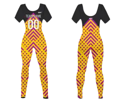 Custom women short sleeve dance bodysuit syncopated splendor - Dance-bodysuits