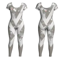 Custom women short sleeve dance bodysuit camouflage pulse - Dance-bodysuits