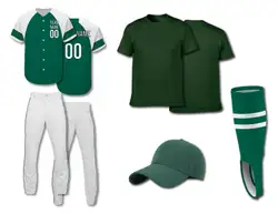 Custom emerald green adult youth unisex full buttons baseball jersey - Jersey