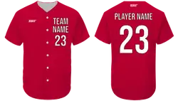 Custom rouge red adult youth unisex full buttons baseball jersey - Jersey