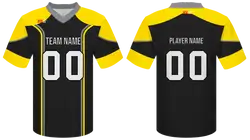 Custom black and yellow solids adult youth unisex football jersey - Jersey