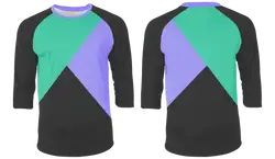 Custom solid shapes 3/4 sleeve adult youth unisex shirt - Shirt-3-4-sleeve