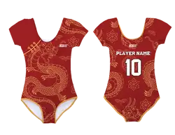 Custom short sleeve  gymnastic uniform adult youth majestic dragon - Gymnastics-uniforms