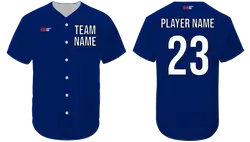 Custom  navy blue adult youth unisex full buttons softball jersey - Jersey