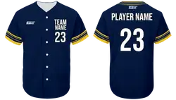 Custom navy sunrise stripes adult youth unisex full buttons softball jersey - Jersey