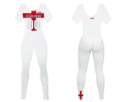 Custom women short sleeve dance bodysuit union jack elegance - Dance-bodysuits