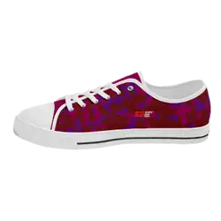 Custom low top canvas shoes white kinetic - Low-top-shoes