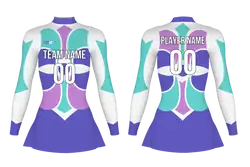 Custom figure skating long sleeve uniform amethyst spin adult youth plain skirt - Figure-skating-uniforms