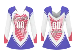 Custom women long sleeve ballet uniform structured stripes - Ballet-uniforms