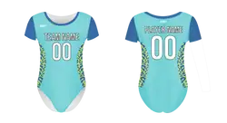 Custom women short sleeve one piece dance uniform light envy - Dance-jerseys