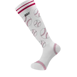 Custom adult youth unisex softball full calf socks ball designs - Socks