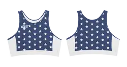 Custom two-piece sporty bathing suit top dazzling skies - Swimming-tops