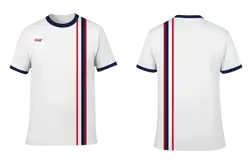 Custom cotton jersey adult youth unisex white with blue line - Cotton-shirt