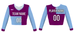 Custom royal lavender youth adult unisex cheerleading long sleeve crop top jersey - Jersey