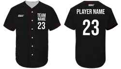 Custom pitch black  adult youth unisex full buttons baseball jersey - Jersey
