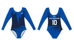 Custom long sleeve gymnastic uniform adult youth blue flames - Gymnastics-uniforms