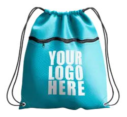 Drawstring bag with zipper seafoam - Drawstring-bag