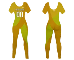 Custom women short sleeve dance bodysuit lush harmony - Dance-bodysuits