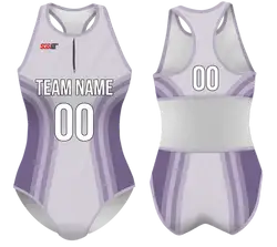 Custom water women speed suit soft lilac lines - Women-water-speed-suits