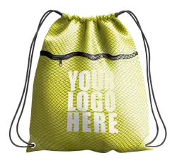 Yellow drawstring bag with zipper - Drawstring-bag