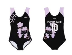 Custom sleeveless gymnastic uniform adult youth floral blossoms - Gymnastics-uniforms