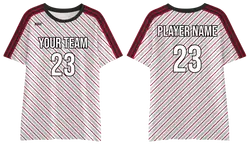 Custom flag football shirt adult youth unisex red ripple stripes - Jersey