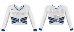 Custom curved lines youth adult unisex cheerleading long sleeve crop top jersey - Jersey