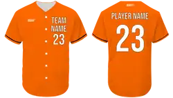 Custom tangerine adult youth unisex full buttons softball jersey - Jersey