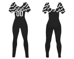 Custom women short sleeve dance bodysuit powerline - Dance-bodysuits