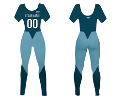 Custom women short sleeve dance bodysuit sapphire glide - Dance-bodysuits