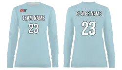 Custom light blue adult youth unisex long sleeve soccer jersey - Jersey