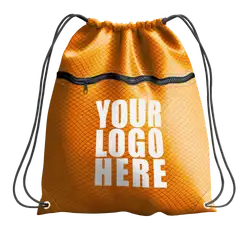 Orange drawstring bag with zipper - Drawstring-bag