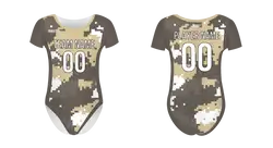 Custom women short sleeve one piece dance uniform storm camo - Dance-jerseys
