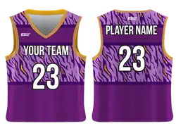 Custom tiger skin design adult youth unisex basketball jersey - reversible uniform - Jersey