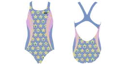 Custom youth standard bathing suit smiling star - Swimming-bathing-suits
