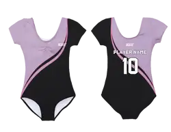 Custom short sleeve  gymnastic uniform adult youth pink noir - Gymnastics-uniforms