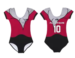Custom short sleeve  gymnastic uniform adult youth dotted drama - Gymnastics-uniforms