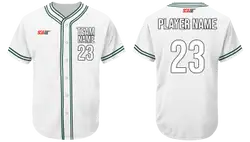 Custom frosted white adult youth unisex full buttons softball jersey - Jersey