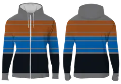 Custom three way stripe full-zip adult youth unisex hooded jacket - Jacket