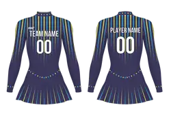 Custom figure skating long sleeve uniform purple streak adult youth plain skirt - Figure-skating-uniforms