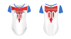 Custom women short sleeve one piece dance uniform trio glint - Dance-jerseys