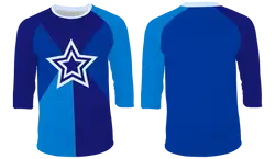 Custom dynamic star print 3/4 sleeve top - Shirt-3-4-sleeve