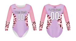 Custom women long sleeve one piece dance uniform animal footprint - Dance-jerseys