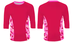 Custom side strips 3/4 sleeve adult youth unisex shirt - Shirt-3-4-sleeve