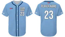 Custom  sky blue adult youth unisex full buttons softball jersey - Jersey