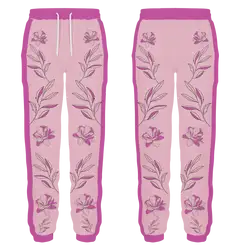 Custom flower & leaves adult youth unisex sweatpants - Sweatpant