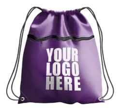 Drawstring bag with zipper amethyst wave - Drawstring-bag
