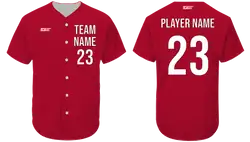 Custom buckeye red classic adult youth unisex full buttons baseball jersey - Jersey