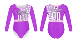 Custom women long sleeve one piece dance uniform lavander move - Dance-jerseys